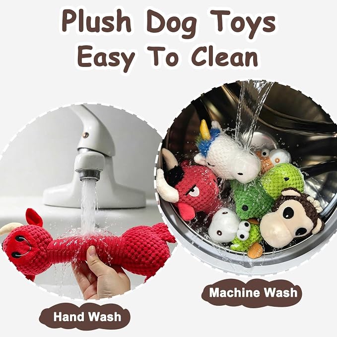Squeaky Plush Dog Toys, Cute Animal Pet Toy for Small Dogs, Steer