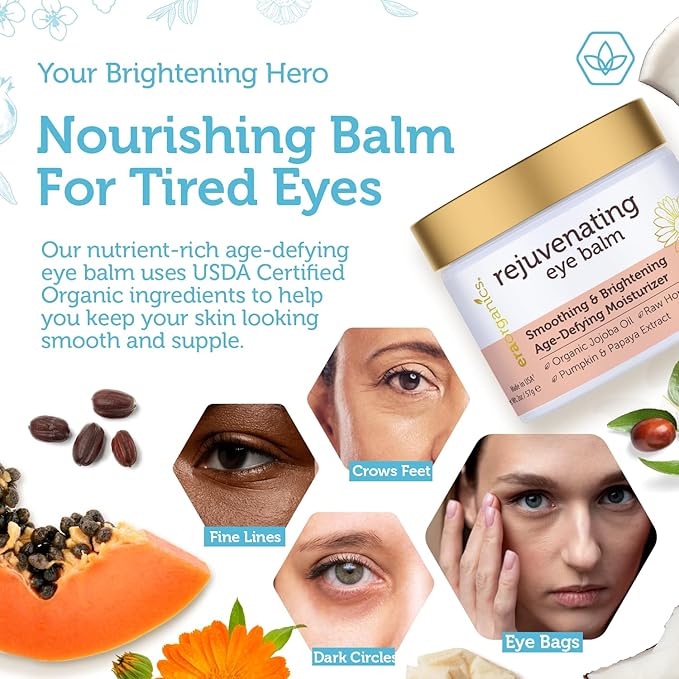 Era Organics Vitamin C Face & Organic Eye Cream – Nourishing Vitamin C Face Cream for Fine Lines, Wrinkles + USDA Organic Eye Balm for Puffiness, Bags – Made in USA, Safe For Sensitive Skin