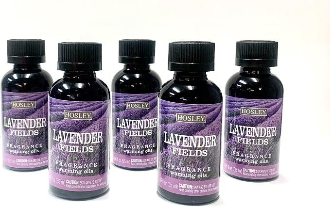 Hosley Lavender Scented Warming Oil for, Meditation, Yoga, Spa Highly Scented Fragrance Oils for Home 55 ml Bottles (Pack of 5)