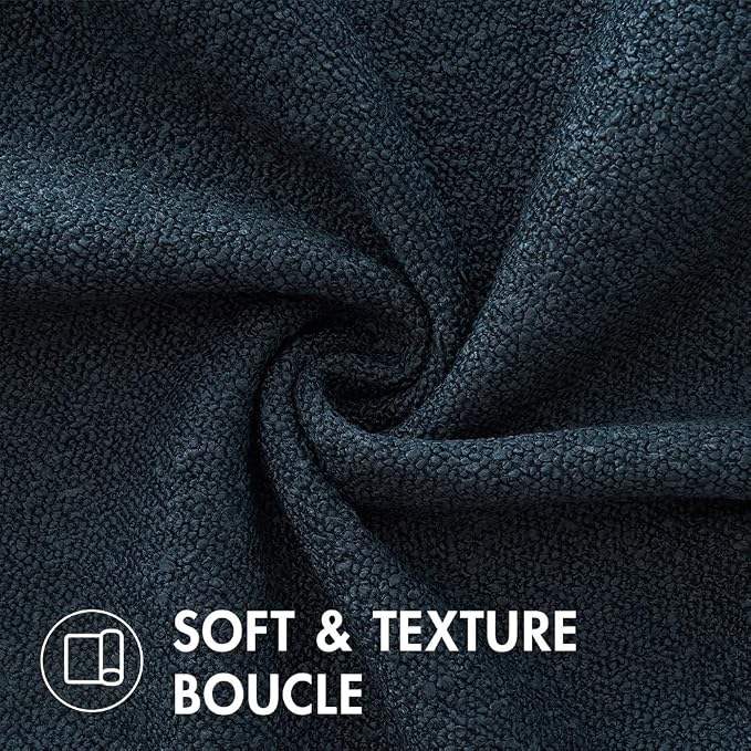 MIULEE Textured Boucle Lumbar Pillow Cover for Bed 12x20 Navy Blue | Pack of 1 Textured Neutral Couch Throw Pillow Cover, Accent Solid Pillowcase, Sofa Living Room Home Decor