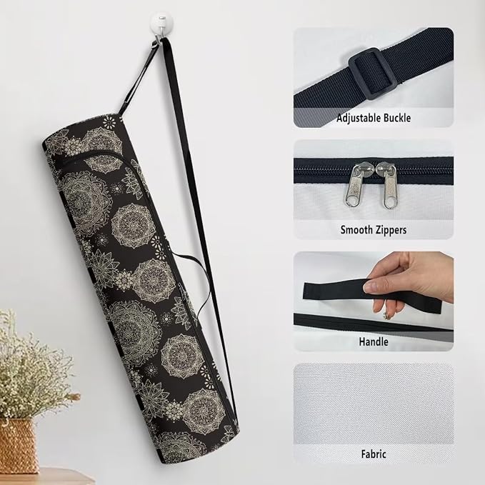 Yoga Mat Bags for Women Lightweight Gym Bag with Strap Full Zip Yoga Accessories