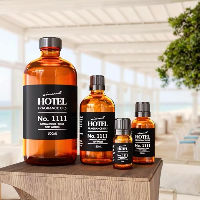 AirScent My Way Diffuser Oil No. 1111 Inspired by the 1 Hotel - 120 mL | Sandalwood Suede Soft Woods - Hotel Fragrance Oil for Ultrasonic and Waterless Diffusers and Crafting - 4 fl oz Bottle