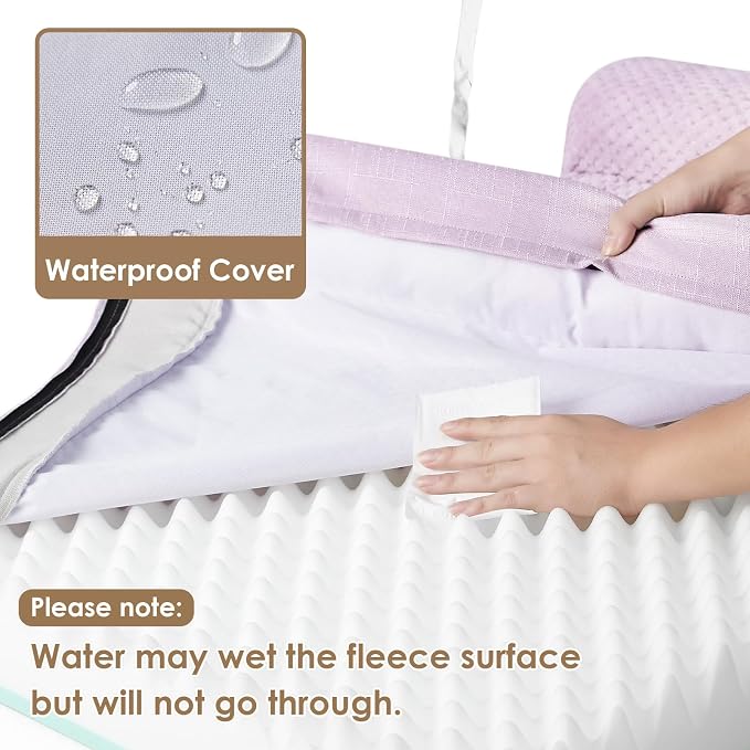EHEYCIGA Memory Foam Dog Bed, Extra Large Orthopedic Dog Bed, Lilac | Washable Removable Cover, Waterproof Flat Pet Sofa Couch with Nonskid Bottom, 48x35x7.5