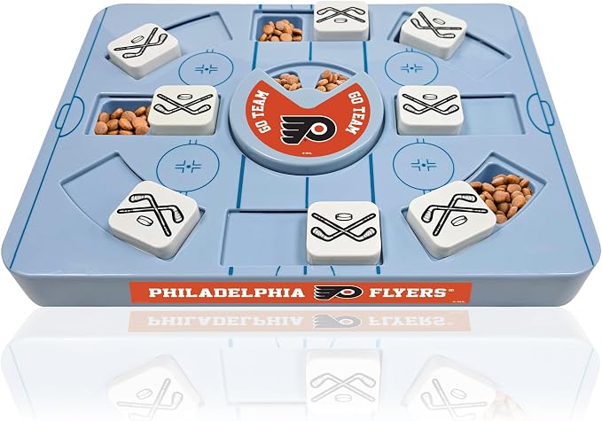 Pets First NHL Philadelphia Flyers Large Puzzle Toy, New Size, Interactive Dog Treat & Slow Feeding Toy