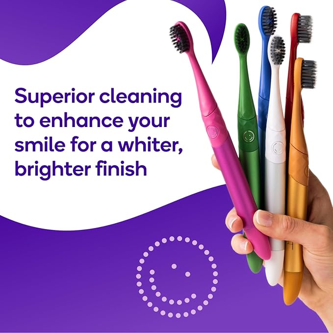 BURST Replacement Heads for Nova Sonic Toothbrush (Red) | Super-Soft Bristles Reduce Risk of Abrasion & Irritation | Tapered Ends Reach Below The Gumline | for a Whiter, Brighter Smile