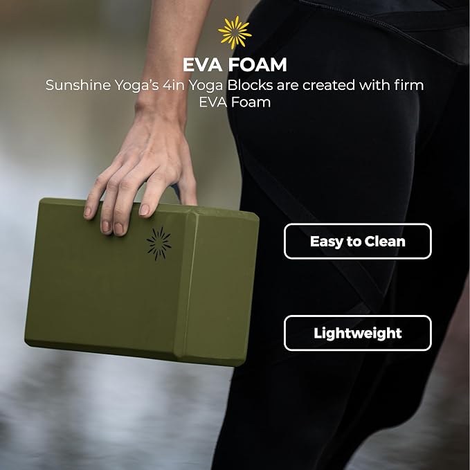 4" Yoga Block, 10 Pack Bulk EVA Foam Yoga Blocks, Firm and Supportive Yoga Brick, Balance Foam for Stretching, Pilates, and Workout, 4" x 6" x 9"