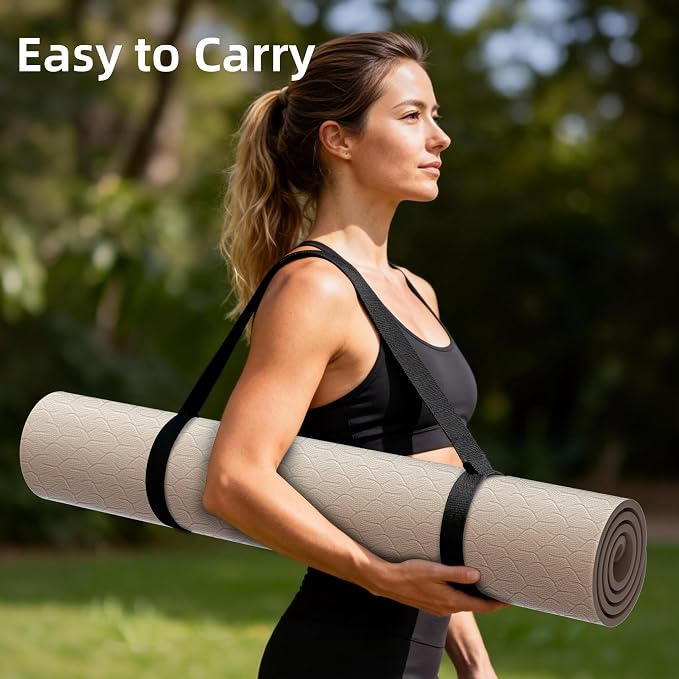 Extra Wide Yoga Mat, 72"x40"x0.4"Thick, Large Exercise Mat, Oversized Non Slip Workout Mat with Strap for Yoga, Pilates, Fitness, Home Gym Studio