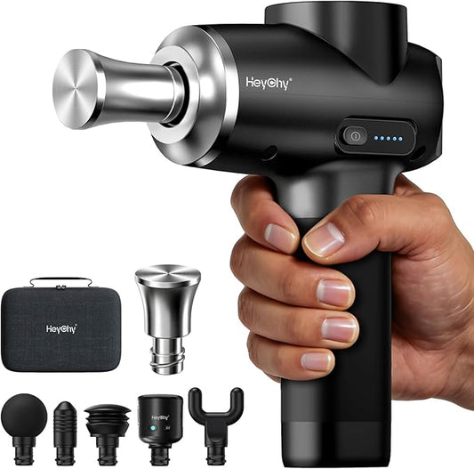 Professional Muscle Massage Gun Deep Tissuewith Metal Head Therapy, Portable Handheld MuscleMassager, Percussion Back Body Masajeador 12mm Amptitude for Athletes, Runner, Gifts for Men Women