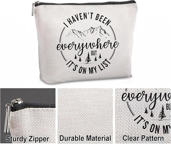 Travel Gifts for Women – 7OZ Scented Candle & Makeup Bag | Mothers Day, Unique Gift for Women, Relaxing Aromatherapy, Stylish Cosmetic Bag for Travelers, Travel Gifts
