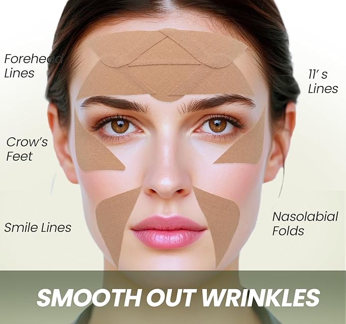 Forehead Wrinkle Patches 160PCS Versatile Smile Line Patches,Bio Cotton Facial Wrinkle Patches,Face Tape for Wrinkles Overnight Between Eyebrows Frown 11 Eye Lip,Self Care Gifts for Women/Men