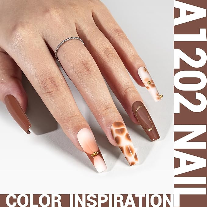 MelodySusie Thick Brown Gel Nail Polish,0.5fl oz Cocoa Nails Soak Off UV LED Caramel Coffee Brown Gel Polish Gift for Women Nail Art Manicure Salon DIY Nail Design Decoration at Home-A1202