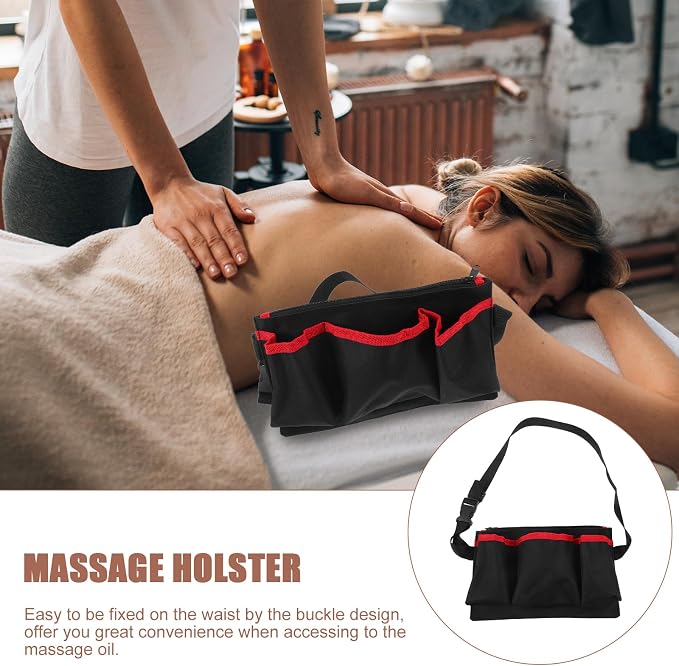 Massage Oil Waist Pouch Adjustable Portable Essential Oil Bottle Bag Organizer for Massage Therapy Storage Lightweight Durable