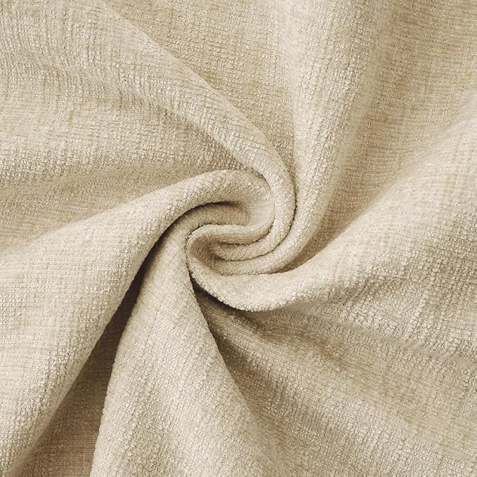 MIULEE Decorative Euro Sham Pillow Covers 26x26 Inch Beige 2 Pack | Neutral Farmhouse Throw Pillow Covers with Stitched Edge, Soft Chenille Cushion Cases, for Couch Sofa Bed Living Room