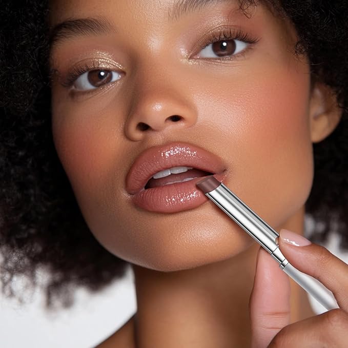 2PCS Honey Lipstick Tinted Lip Balm - Sheer Hydrating Lipstick for All Skin Tones - Moisturizing Lip Color, Nourishing Lip Balm with a Hint of Natural Black Cherry Tint (Black & Nude)