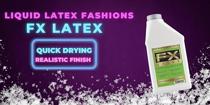 Liquid Latex - Face and Body Paint, Ammonia Free, Easy On and Off, Cosplay Makeup, Create Professional Monster, Zombie Arts 16 Oz (Fluorescent Green)