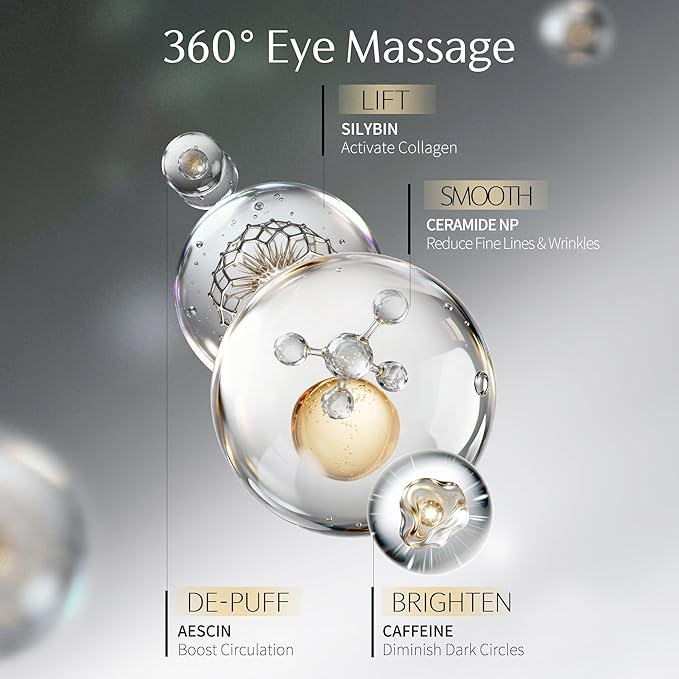 Exo Wand | Anti-Aging Electric Massage Eye Cream for Puffiness Bag Under Eye HME Exosome & PDRN Eye Tightener Cream | Caffeine, Peptide, NAD+ | for Reducing Wrinkle(0.88 oz/25g-2 Pack)