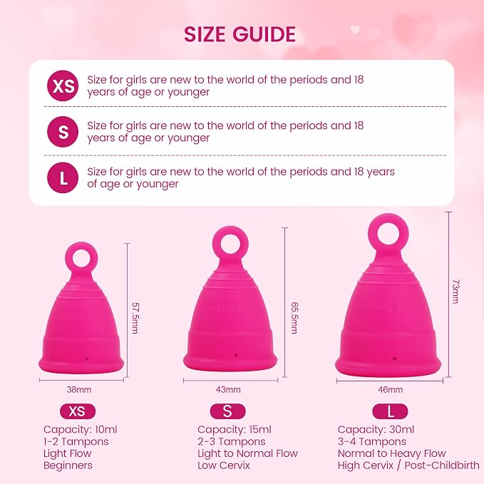 Reusable Menstrual Cup, Silicone Period Cup, up to 12 Hours of Leak-Free Protection, Disc,Tampon, Pads Alternative for Women