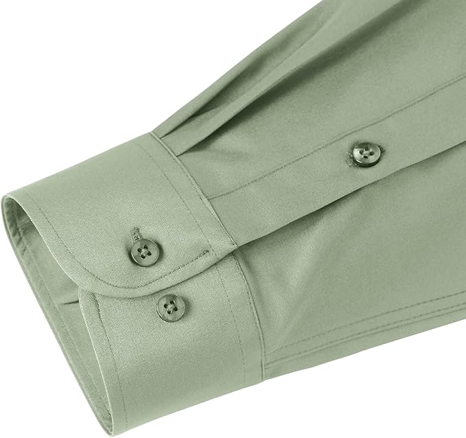 J.VER Men's Dress Shirts Solid Long Sleeve Stretch Wrinkle-Free Formal Shirt Business Casual Button Down Shirts