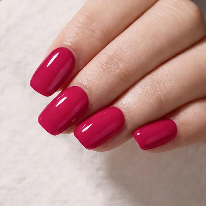 MAYCHAO 15ML Red Berry Gel Nail Polish, Rose Berry Gel Polish Soak Off UV LED Curing for Nail Art Starter Manicure Salon DIY at Home, 0.5 OZ
