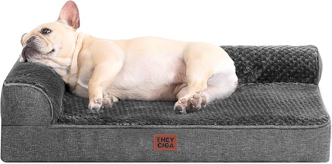 EHEYCIGA Orthopedic Dog Bed Medium Size Dogs, Memory Foam Dog Bed with Washable Removable Cover, Waterproof Pet Sofa Couch for Crate with Nonskid Bottom, 30x20x6, Dark Grey | Small Dog Sofa with Washable Removable Cover, Waterproof Pet Couch for Crate ...