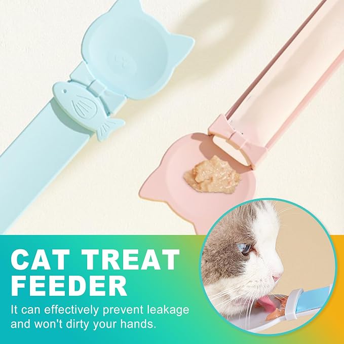 3-Pack Cat Treat Spoon Squeeze – Feeder Spoon for Lickable & Dry Treats, Multi-Use Pet Feeder
