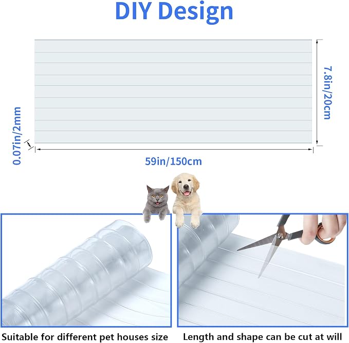 Heuyrao 4.9 Feet x 7.8 Inch Dog House Plastic Door Flap Clear