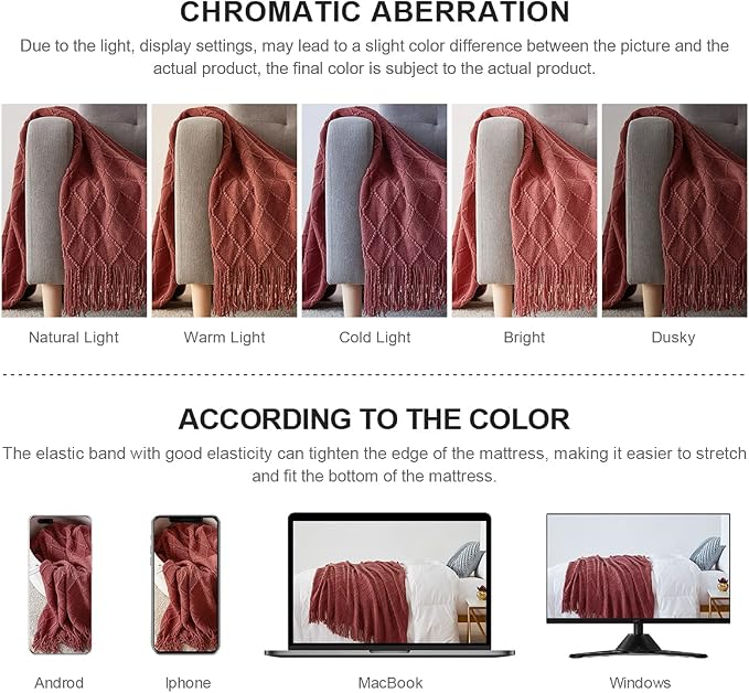 BOURINA Burgundy Throw Blanket 60x80 Inches Throw Textured Solid Soft Sofa Throw Couch Knitted Decorative Blanket