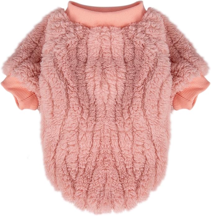 FabriCastle Dog Sweater, 3-Pack Dog Clothes, Ultra Soft and Warm Pet Jackets XXS XS for Small Dogs Girl & Cats, Winter Pet Apparel Costumes Outfits (Ivory,Pink,Coral, Small)