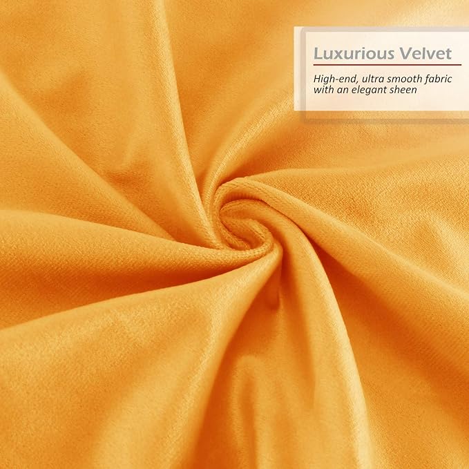Throw Pillow Inserts Pack of 2 with Velvet Soft Solid Decorative Square Throw Pillow Covers Set for Sofa Couch Car Bedroom, 26X26 Throw Pillows Inserts with 24x24 Washable Cushion Covers, Orange
