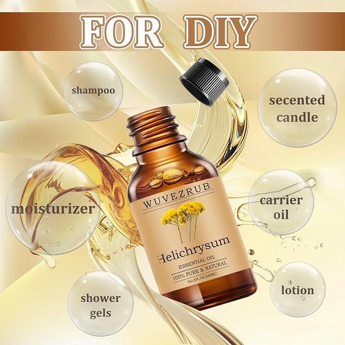 Helichrysum Essential Oils 240ML, Pure Helichrysum Essential Oil for Aromatherapy Diffuser - 8 Fl Oz