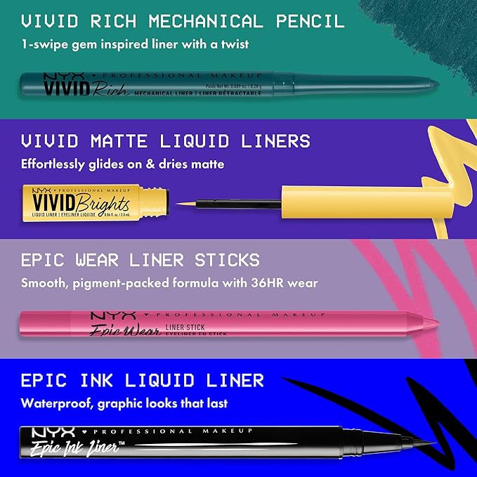 NYX PROFESSIONAL MAKEUP Mechanical Eye Pencil, Vivid Rich Mechanical, Creamy Retractable Eyeliner - Tigers Prize, Cork Orange Eyeliner
