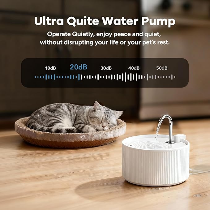 Upgrade Ceramic Cat Water Fountain, 2.2L/78oz Ceramic Cat Fountain, Automatic Ceramic Water Fountain for Cats, Pet Water Fountain with Ultra-Quiet Pump (White) | 2.2L/78oz Ceramic Cat Fountain, Automatic Ceramic Water Fountain for Cats, Pet Water Fount...
