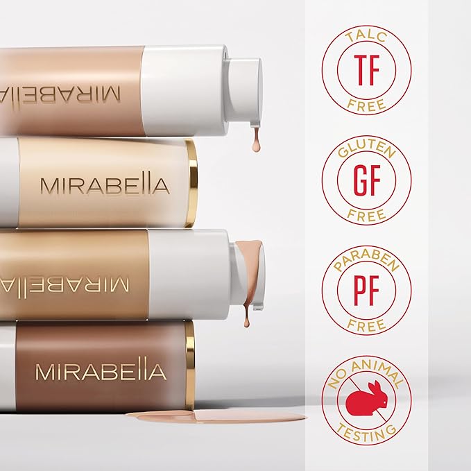 MIRABELLA - Invincible for All HD Liquid Foundation, Moisturizing Face Products for All Skin Types, Full-Coverage Lightweight Foundation Makeup, Moisturizing & Hydrating Beauty Care, Light L90