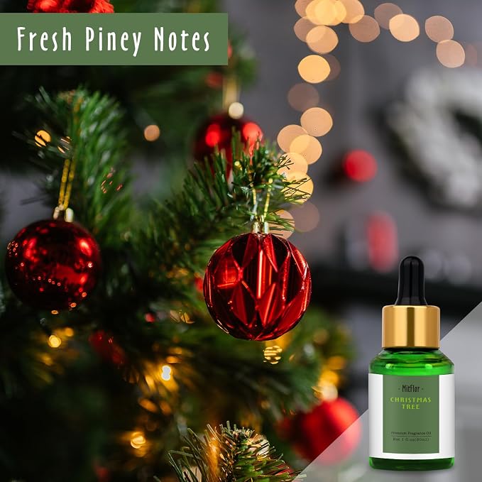 MitFlor Christmas Tree Fragrance Oil, 30ml Winter Holiday Diffuser Oil Scents, Large Size Premium Fragrance Oil for Soap Candle Making, Essential Oil for Diffusers for Home
