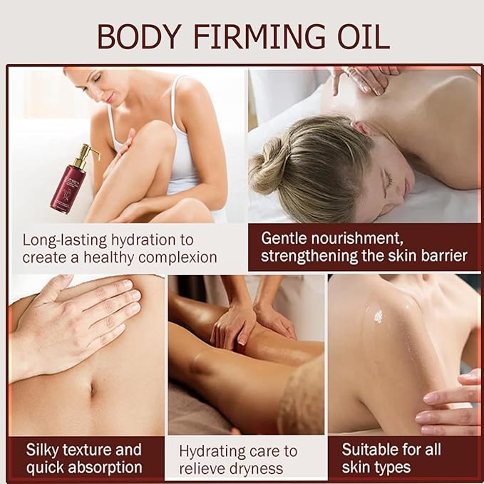 Body Firming Oil,Tightening&Hydrating Treatment for Arms,Legs,Stomach&Body for Dry Skin,Lightweight,Non-Greasy, Nourishing Formula,A Glow Restoring After Shower Body Oil for women-4.06 FL.OZ