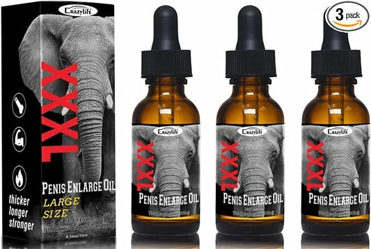 Extra Strength Men Enlarge Male Enlargement Oil 10ml by Crazylife (Pack of 3)