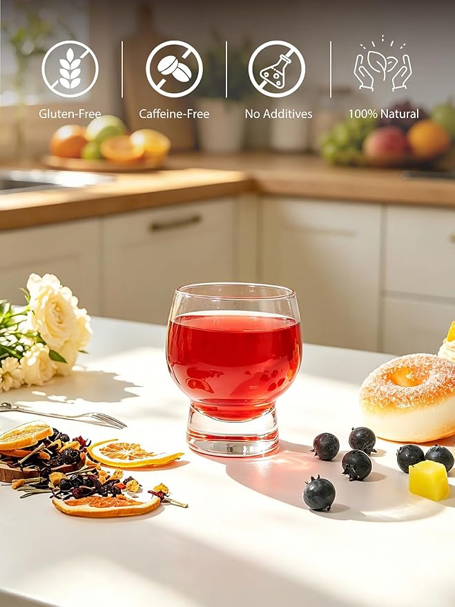 TeeLux Citrus Hibiscus Herbal Tea, Refreshing & Tangy Fruit Blend with Lemongrass & Mint, Caffeine-Free, Loose Leaf, Hot or Iced Tea, 3.5 oz