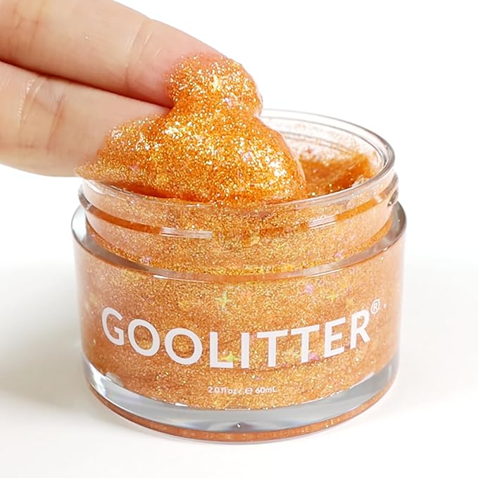 Face, Body & Hair Holographic Orange Glitter Gel [Orange Popsicle] 2oz (60mL) | Fine | K-Beauty | Halloween, Festival, EDM, Rave, Party, Concert, Costume Makeup | Vegan, Cruelty Free