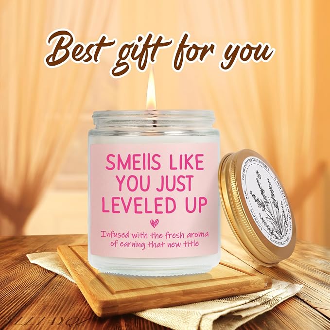 Promotion Candle Gifts for Women at Work, Smells Like You Just Leveled Up Candle, Job Promotion Congratulations Gifts, Funny Congrats Gift for Coworker Gamer Friend Family Boss Teachers Nurses-49