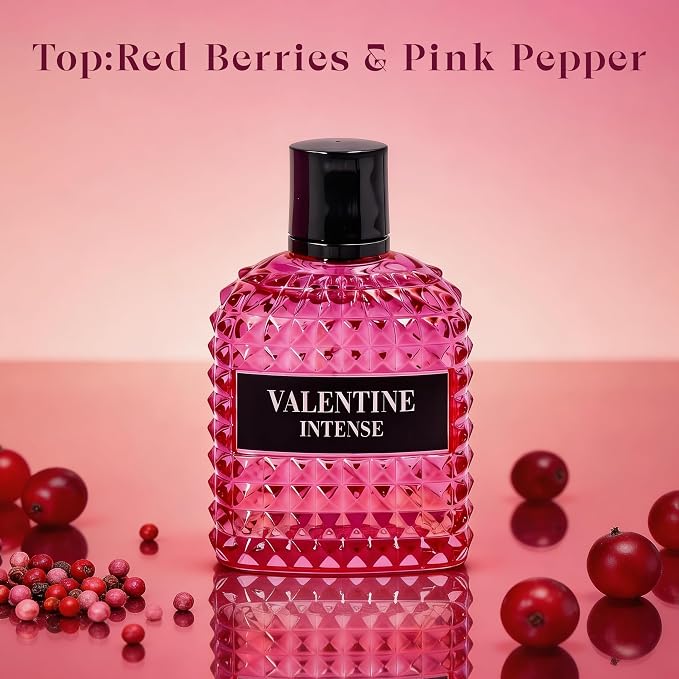 A CENTER Valentine Intense Women's EDP perfume| 3.4 Fl Oz Floral Gourmand Cologne | Rose Vanilla Woody Scent Gift for Her Long Lasting Cologne for Daily Use