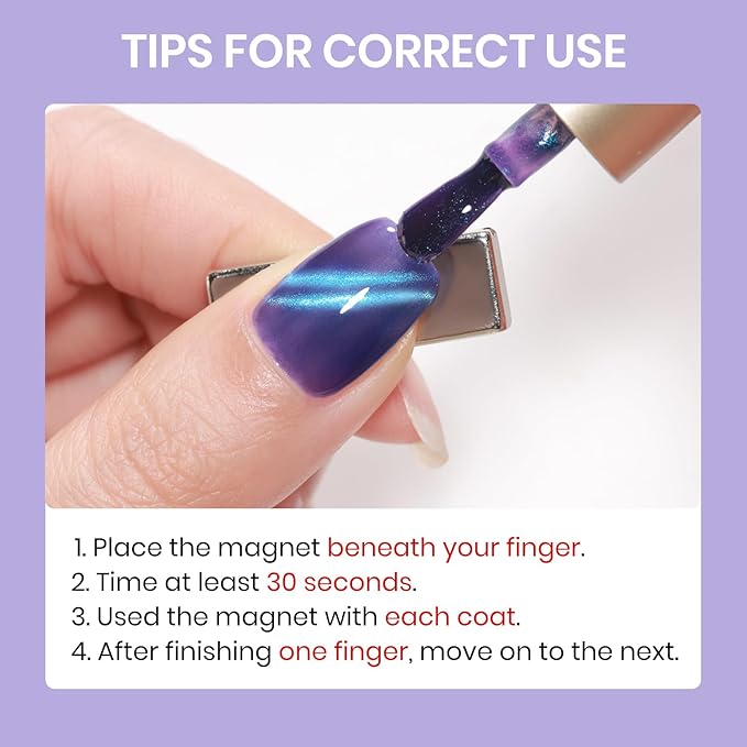 Mermaid Pearl Cat Eye Nail Polish Quick Dry, Magnetic Nail Polish Non Gel with Magnet Cateye Fingernail Lacquer Air Fast Drying Manicure Gift For Women Girls 16ml/0.54 oz