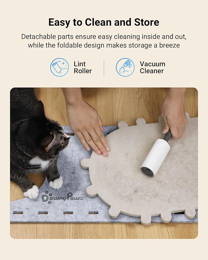 DownyPaws Cat House for Indoor Cats, Cube Castle Cat Bed Cave, Marble | Cat Hideaway Enclosed Bed,Cave Hideout Fort,Kitten Peekaboo Hut for Cats,Hide Box Bed for Large Cat Up to 22 Lbs