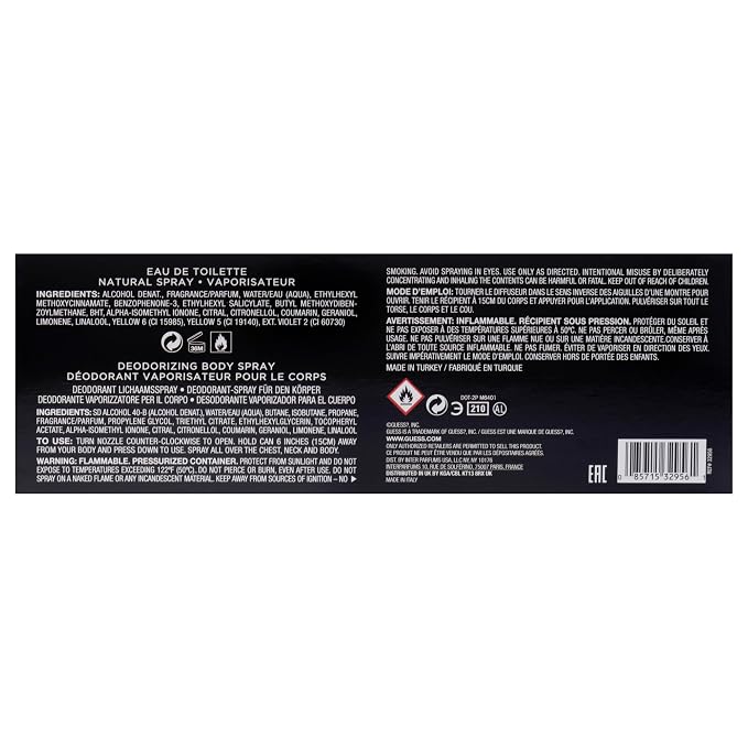 Guess Uomo by Guess for Men - 2 Pc Gift Set 1.7oz EDT Spray, 6oz Deodorizing Body Spray