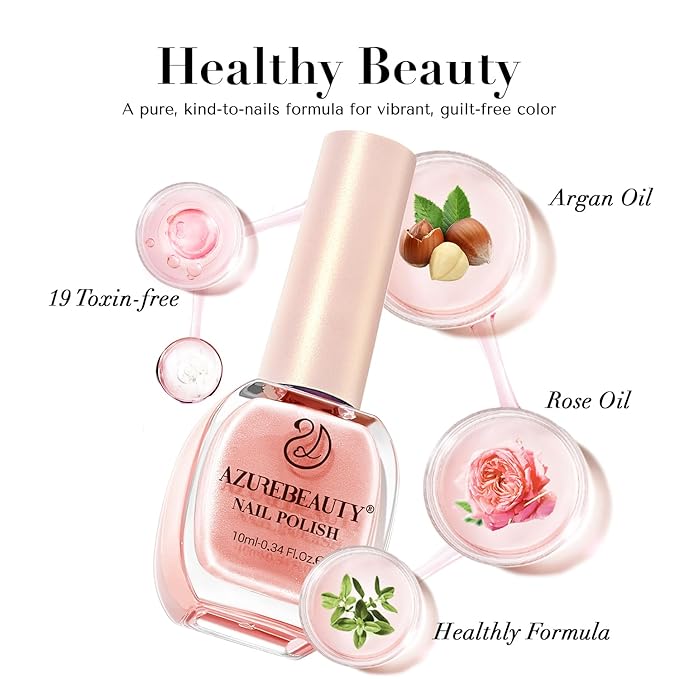 AZUREBEAUTY Jelly Nail Polish Set Quick Dry Transparent Nude Pink Purple Brown 4 Colors Sheer Natural Nail Lacquer Fingernail Kit with Top Coat Nail Polish DIY Salon Home
