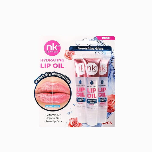 Nicka K New York Hydrating Lip Oil, Nourishing Gloss, Hydrate, Quench Dry Lips (MLTO04 Rose)