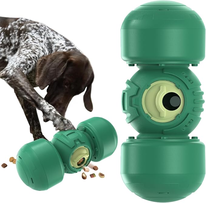 KADTC XL Dog Treat Dispenser Toy, Wobble Giggle Bone for Medium/Large Dogs | Roll-to-feed puzzle feeder: adjustable slow-feeder flow, mental exercise, energy burn, boredom relief, helps lower bloat risk