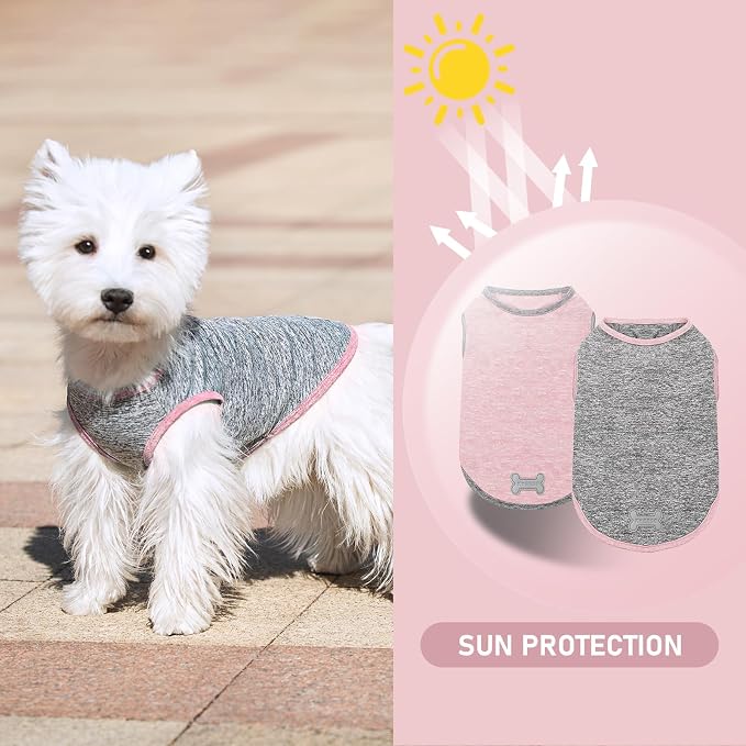 KYEESE 2Pack Dog Shirt for Medium Dogs Sun Protection Tank Top for Summer | Reflective for Safety, Lightweight & Breathable, Shedding Control, Skin-Friendly for Sensitive Dogs, Easy On/Off, Quick Dry