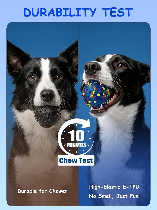 Smart Interactive Dog Toy, Automatic Moving Bouncing Dogs Ball for Boredom, Interactive Dog Toys for Small, Medium, Large Dogs to Keep Them Busy & Boredom Relief, E-TPU with Waterproof-Blue