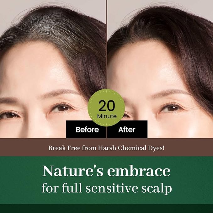 Dongsung Herb Speedy Color Cream(Dark Brown) – Korean Herbal Vegan Hair Dye, PPD-Free, Ammonia-Free, Hypoallergenic – 100% Gray Coverage, Odorless, Dermatologically Tested, Quick 20-Minute Application