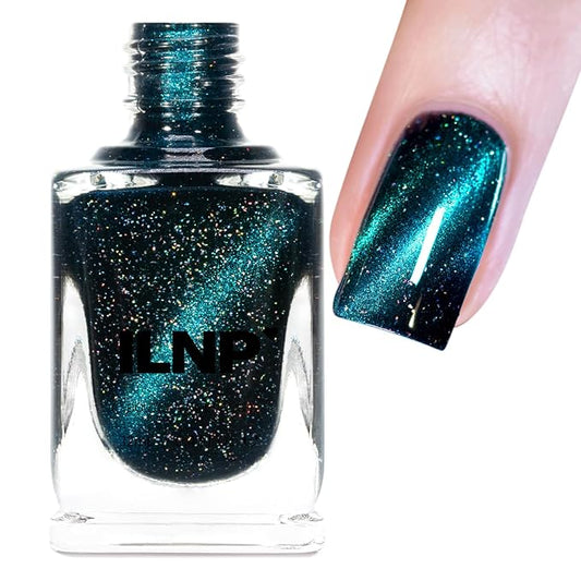 ILNP VIP - Black-Based Teal Magnetic Holographic Nail Polish